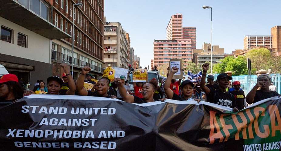 South African civil society organisations march against xenophobia in Johannesburg in 2019. - Source: EFE-EPA/Yeshiel Panchia