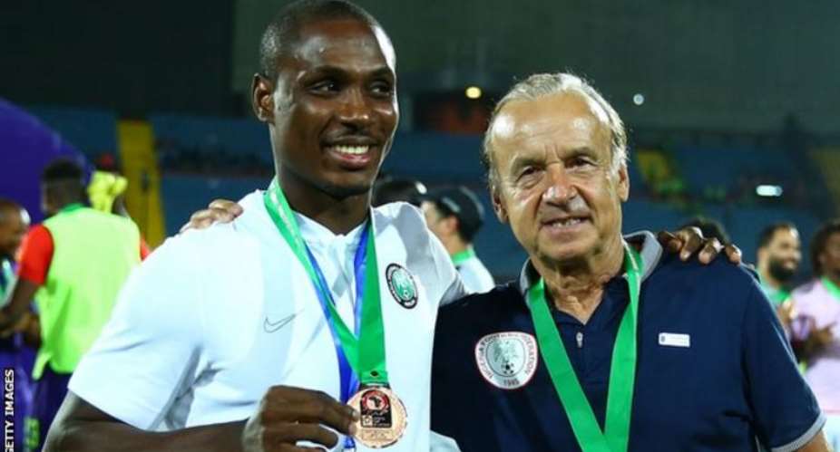Odion Ighalo (left) netted five goals for Nigeria as Gernot Rohrs side finished third at the Africa Cup of Nations in 2019