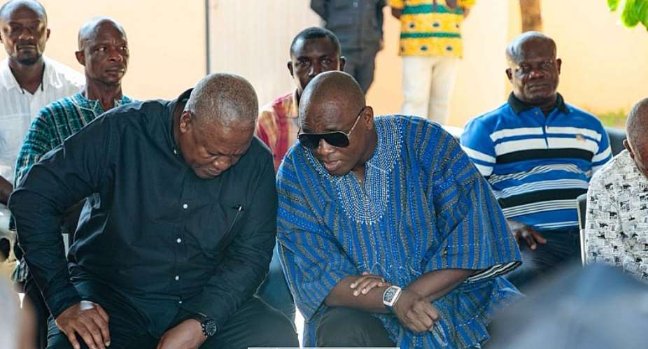 Mahama mourns with family of late former MP of South Tongu Dr. Emmanuel Oscar Ameyedowo