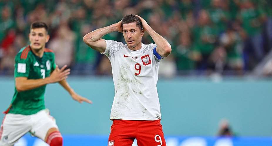 Robert Lewandowski of Poland misses the penalty during the FIFA World Cup Qatar 2022 Group C match between Mexico and Poland at Stadium 974 on November 22, 2022 in Doha, Qatar. Photo by Pawel AndrachiewiczPressFocusMB MediaGetty ImagesImage credit: Getty Images