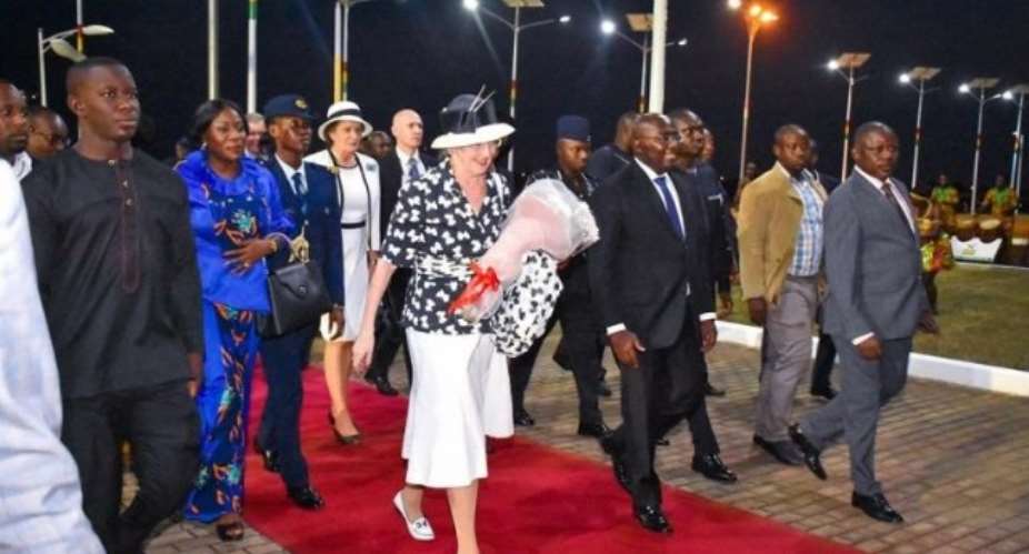 Accra: Danish Queen Margrethe II Arrives In Ghana