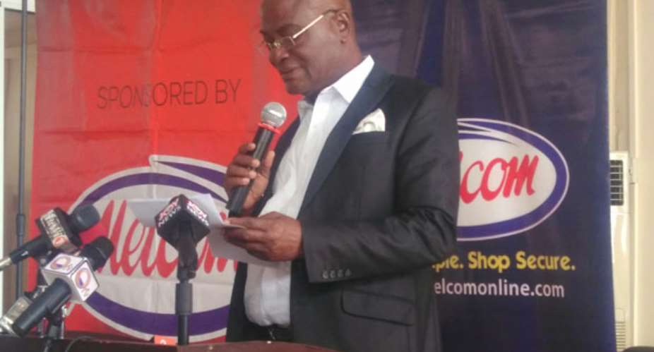 Godwin Avenorgbo addressing the media at the press conference