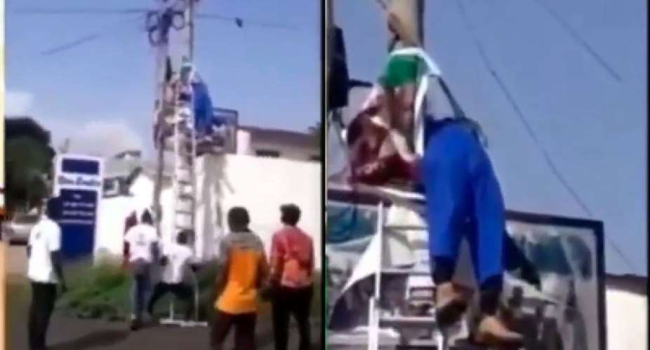 Electrician In Viral Video Didnt Die Fixing Party Flag – La Dade-Kotopon MCE Clarifies