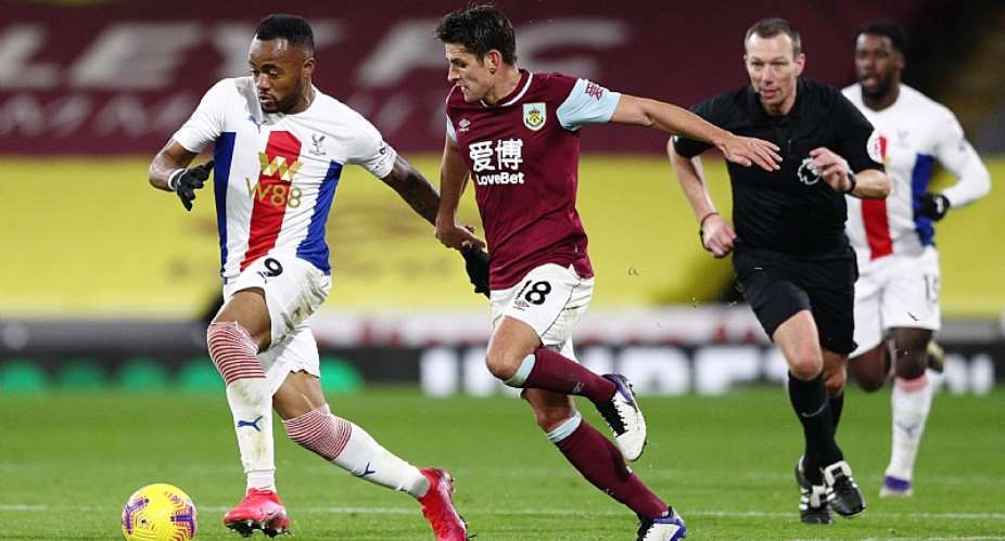 Jordan Ayew in action against Burnley on Monday evening