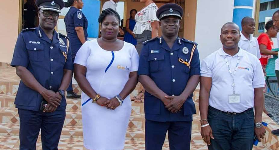 From Left To Right: ACP Peter Gyimah, Second In Command, Kobi Hemaa Osisiadan-Bekoe Head Of Corporate Communications, Ghana Post DCOP Francis Ebenezer Doku VR Commander And Benard Atta-Sonno Cluster Head For South East, Ghana Post