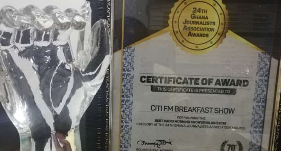 Citi Breakfast Show named best English morning show in Ghana at GJA Awards