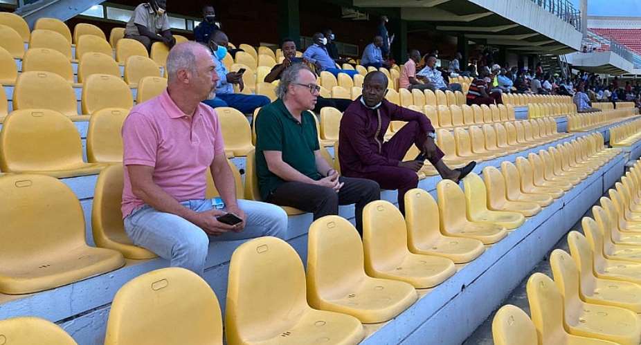 CK Akonnor And GFA Technical Director At Accra Sports Stadium To Watch Hearts of Oak, Ashgold Tie Photos