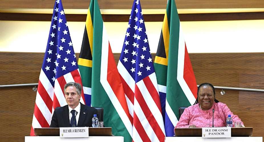 South African foreign minister, Naledi Pandor, right, hosts US Secretary of State, Antony Blinken, for the SA-US Strategic Dialogue in Pretoria, in August 2022. - Source: Jacoline SchooneesDirco