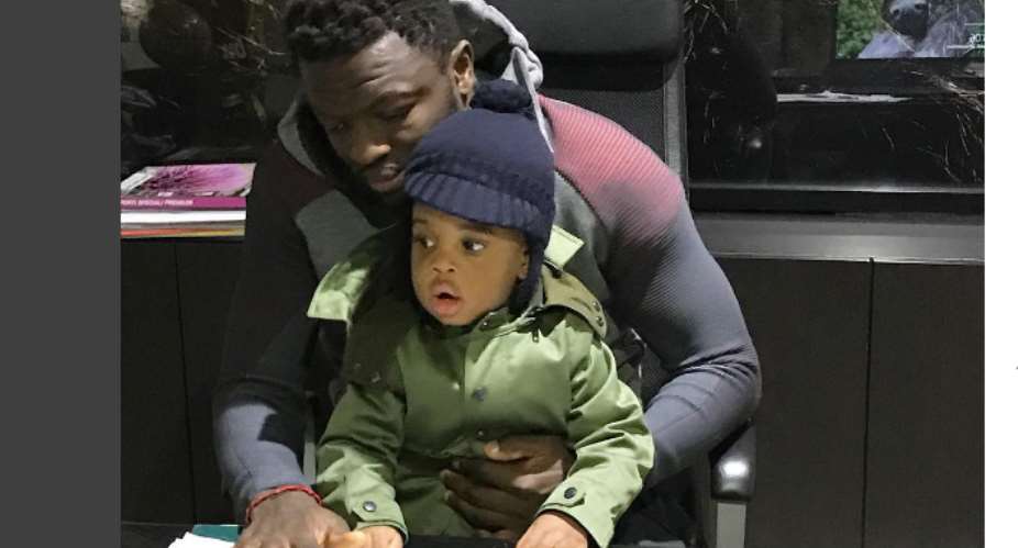 Sulley Muntari shows his soft spot after spending time with little Muntari