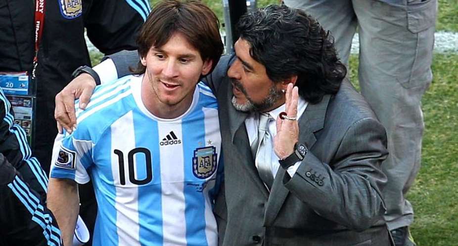 Diego Maradona with Lionel Messi  Gallo Images