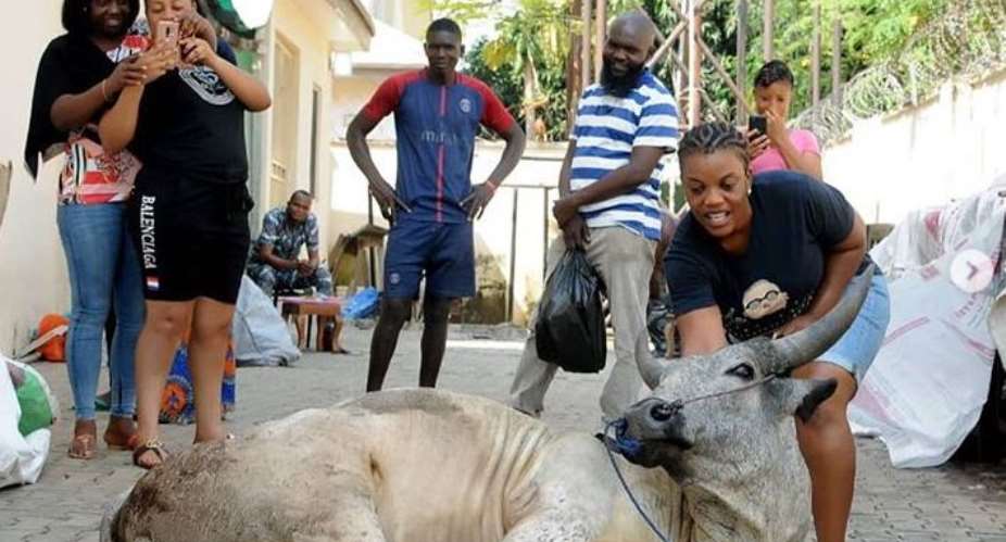 Actress, Empress Njamah Kills Live Cow to Celebrate Birthday