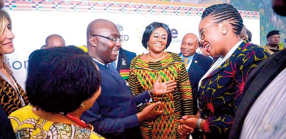 Vice-President Dr. Bawumia interacting with some participants including Tourism Minister Barbara Oteng-Gyasi