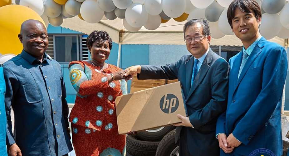 Japan’s Ambassador to Ghana presents laptops, Tyres from UNIDO to GEA