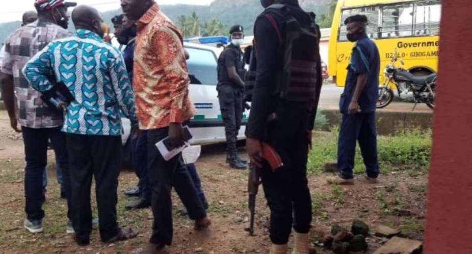 Ho West: NDC Supporters Claim Masked Policeman Spotted At Debate Grounds A Vigilante