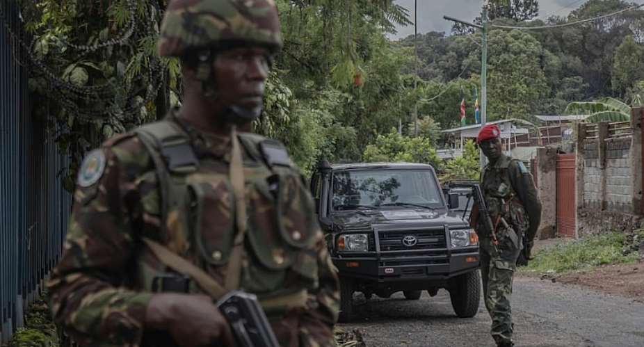 Congolese and Kenyan troops on patrol in Goma last week. Photo: Guerchom Ndebo  AFP Source: AFP