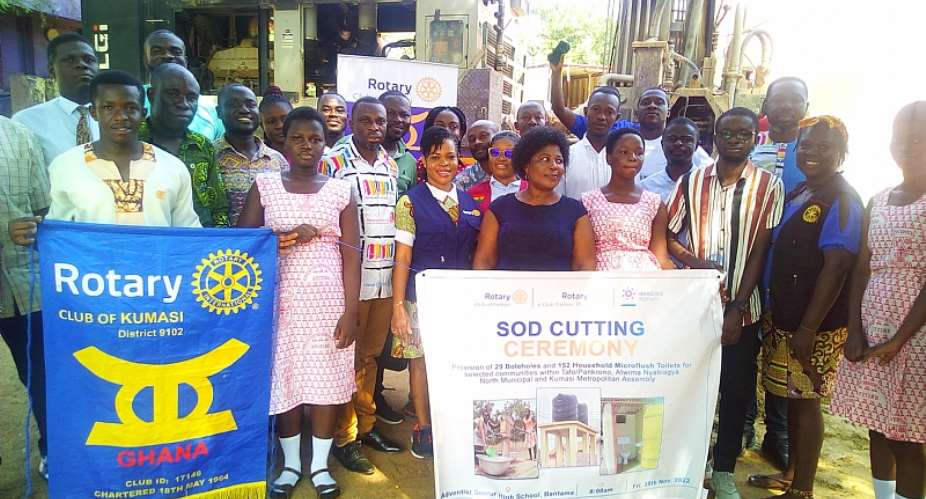 AR: Rotary Club of Kumasi to build boreholes, microflush toilets for 3 districts