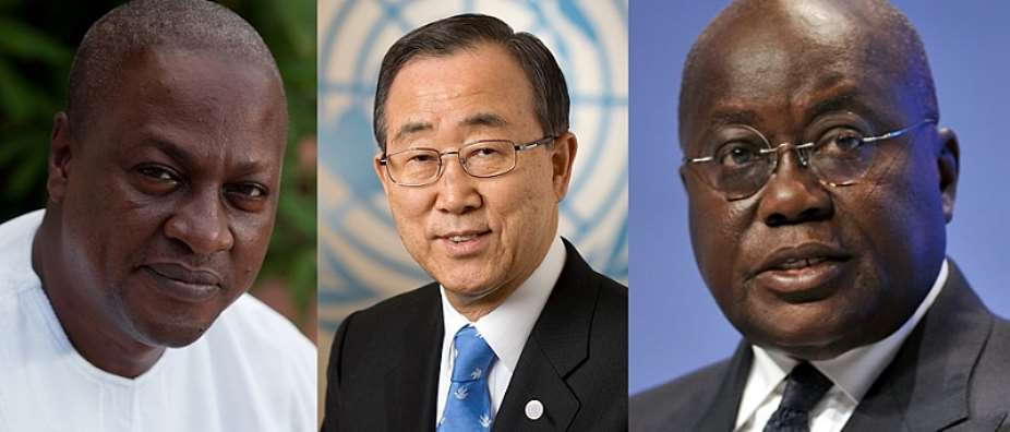 Ban Ki-Moon calls Mahama, Akufo-Addo over Ghanas stabilty
