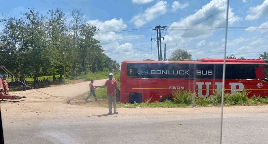Accident scene involving a bus and sprinter vehicle