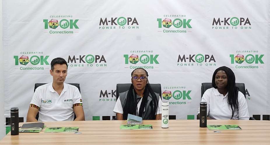 Left to Right: Mayur Patel, M-KOPA Group's Chief Commercial Officer, General Manager Chioma Agogo and Susana Abugri, Head of Sales