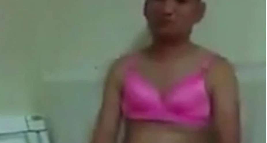 Angry wife forces cheating husband to wear pad, bra as punishment