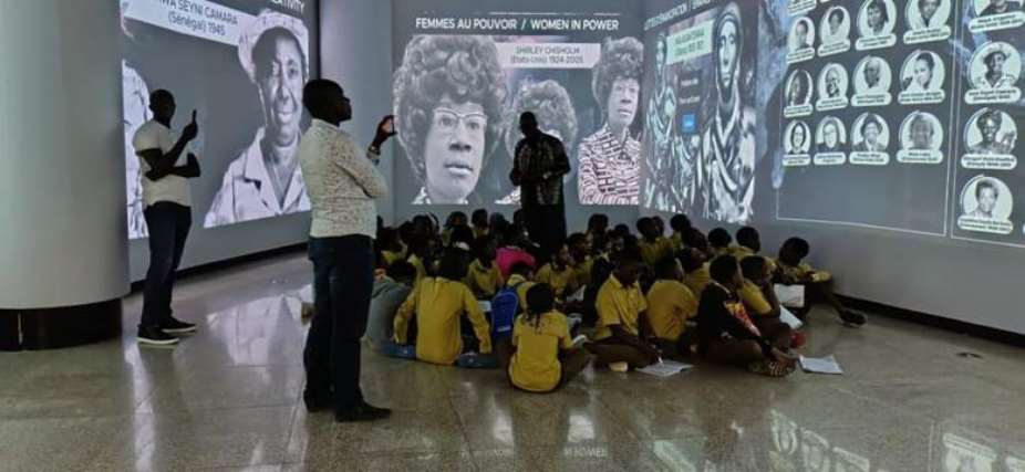 Primary school students visiting the museum in May 2025 are being introduced to a photo exhibit featuring some of the most influential Black women in history.Museum of Black Civilisations.