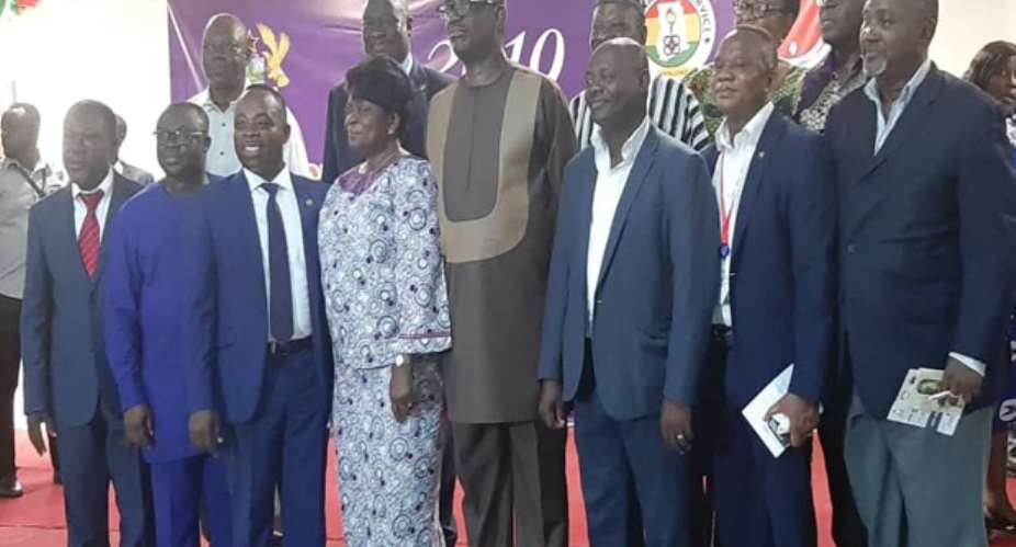 Mr. Agyekum-Dwamena fourth from right with Chief Directors of the various Ministries