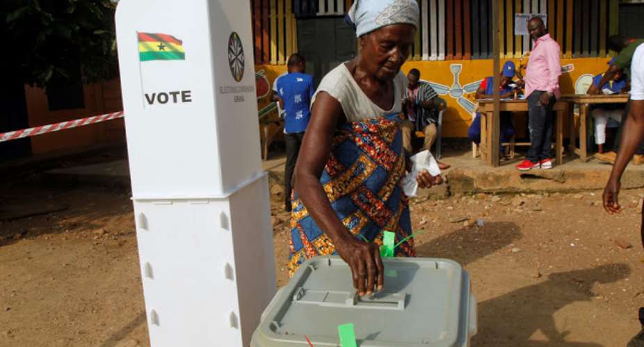 A woman votes in Ghana, photo credit: Ghana media