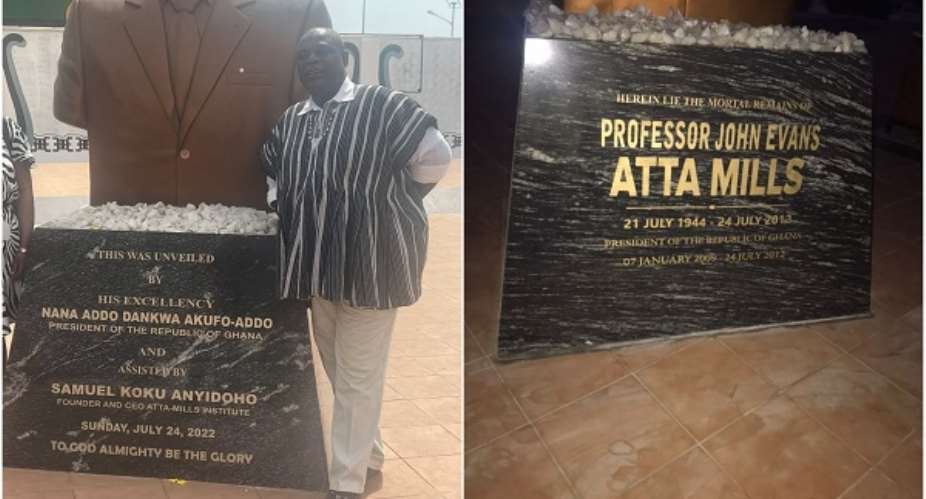 Plaque on Prof. Mills statue fixed; Anyidoho and Akufo-Addos names removed