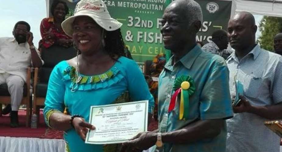 Afari-Gyan honoured as Best District Fish Farmer