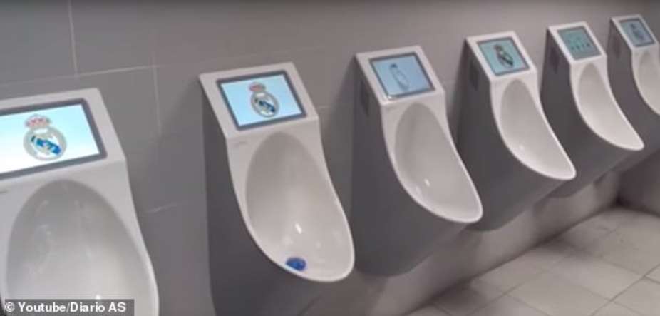 Real Madrid Install TV Screens In Bernabeu Urinals For Fans