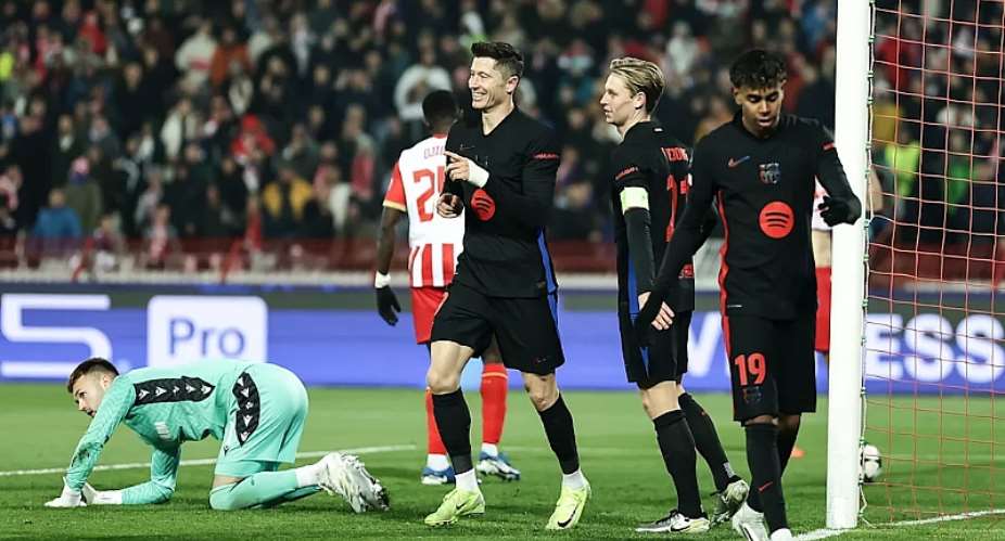 Champions League: Lewandowski double helps Barcelona hit five against Red Star