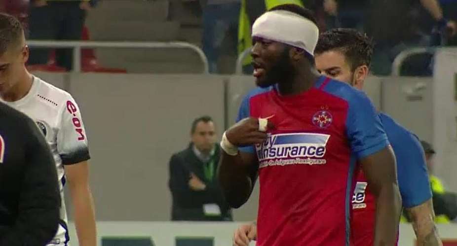 Muniru Sulley suffers nasty head injury in Steaua Bucuresti league win