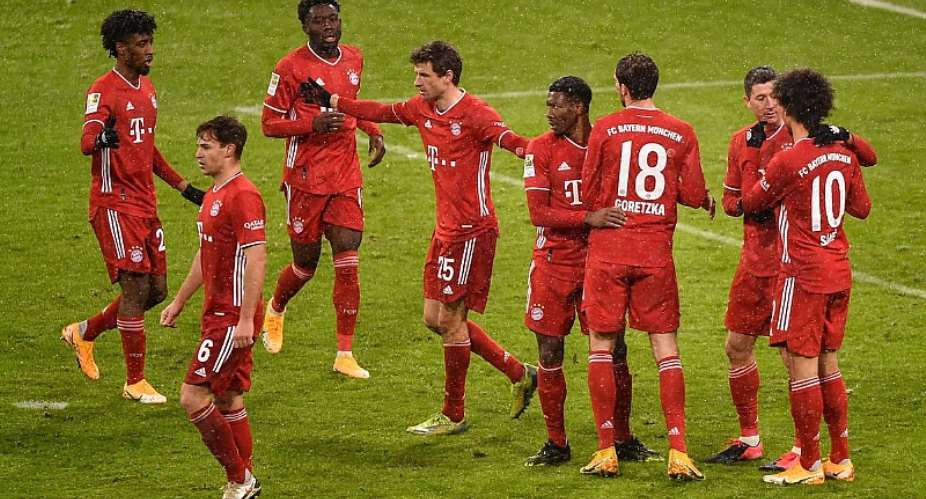 FC Bayern Mnchen  Jubel ber das 2:1 gegen Freiburg von Thomas MllerImage credit: Getty Images
