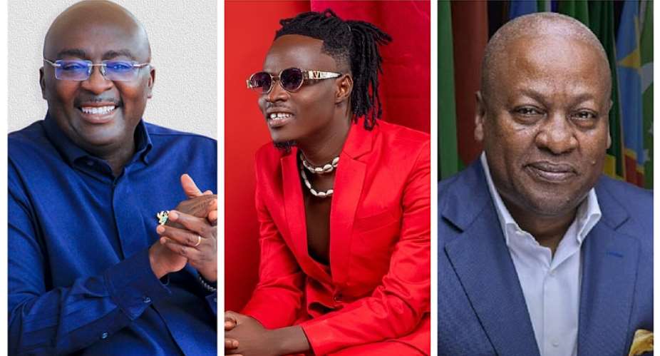 NPP flagbearer Dr. Mahamudu Bawumialeft, Northern-based musician Fancy Gadammiddle and NDC flagbearer John Mahama