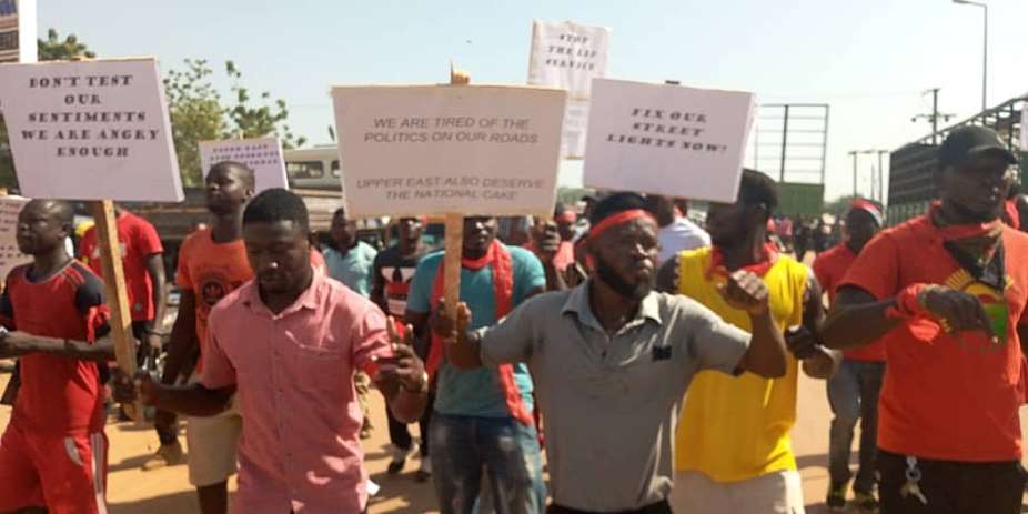 Residents Of Bolgatanga Protest Bad Road