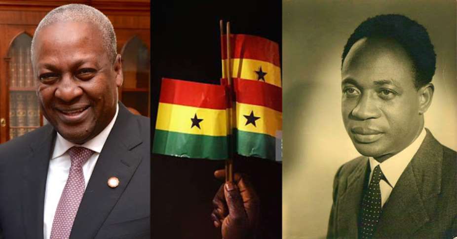 Ex-Ghanaian leader, John Mahama and Dr. Kwame Nkrumah
