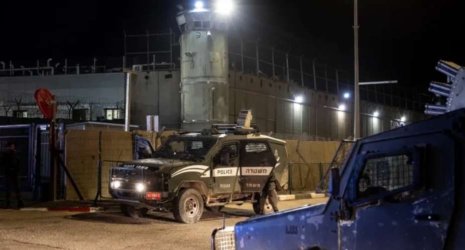 Israeli army vehicles are pictured outside the Ofer military prison in the occupied West Bank on November 29. Photo: AFPFadel Senna