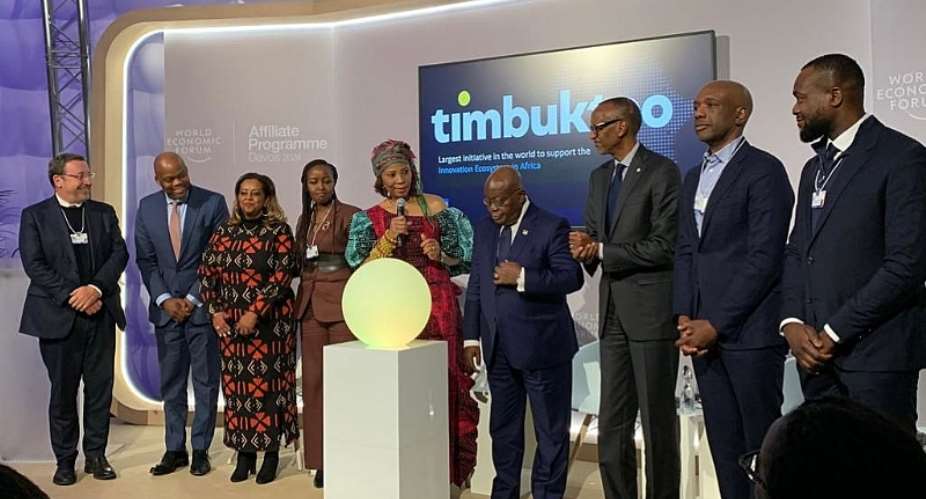 UNDP and African leaders launching the 'timbuktoo' initiative at the 24th Annual Meeting of the World Economic Forum in Davos, Switzerland