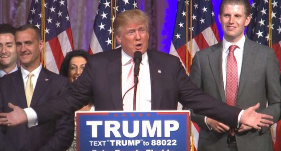 Donald Trump addresses supporters