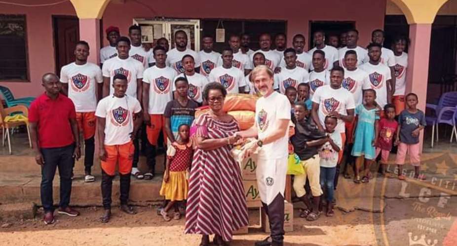 Legon Cities FC Donates To Compassion Is Love In Action Orphanage