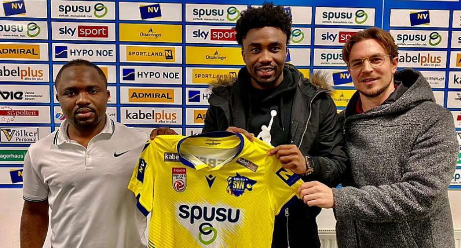 PHOTOS: Ghana attacker Samuel Tetteh completes loan move to Austrian outfit St. Polten