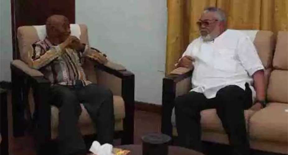 Outgoing Liberian Vice-President interacting with JJ Rawlings R