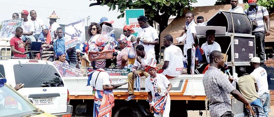 Party supporters at the residence of Nana Akufo-Addo
