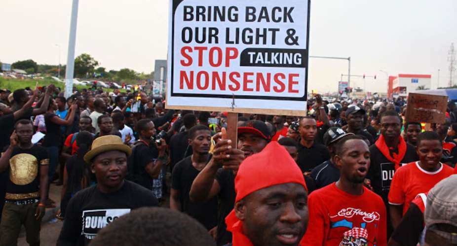 Ghanaians protesting against electricity fluctuations in the country, photo credit: AP