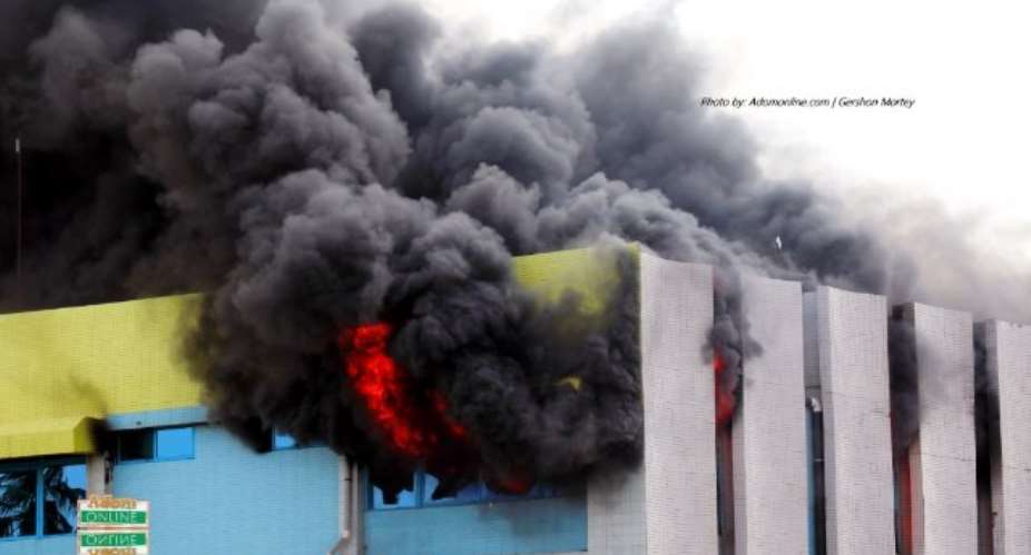 Photos of GRA Head Office Annex on fire