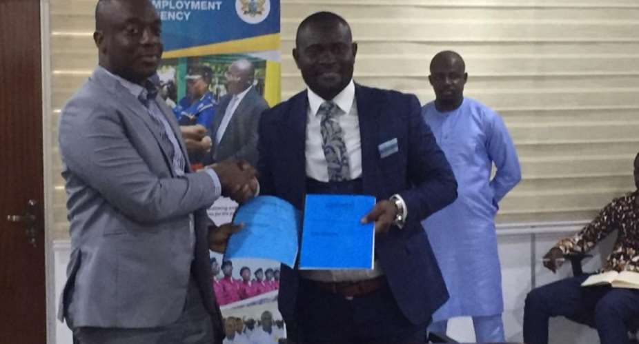 Mr. Frimpong left exchanging a copy of the MoU with Mr. Kumah