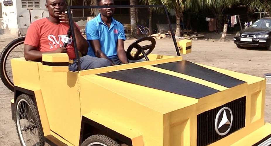 JHS leaver makes a paddle car from wood