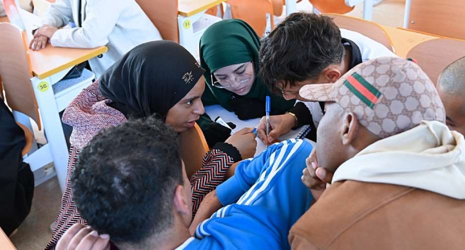 Students of Ibn Zohr University in Agadir (Morocco) experientially learning the participatory planning method, Mapping Our Community (Photo by HAF; 10 December 2024).