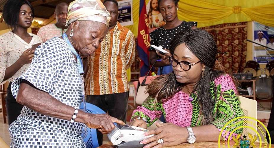 Gender Minister Conducts First Monitoring Of LEAP Cash Payment In Agona West Constituency