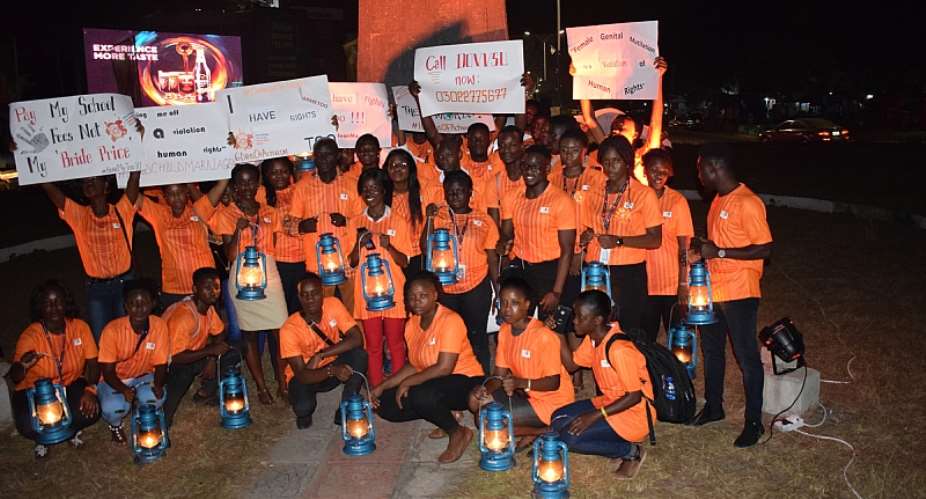 The Youth Leaders Fellows of UNFPA Ghana Marks Night Vigil at Danquah Circle, Osu